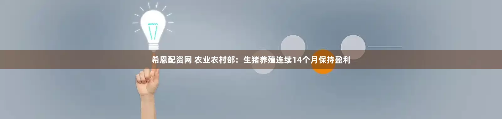 希恩配资网 农业农村部：生猪养殖连续14个月保持盈利