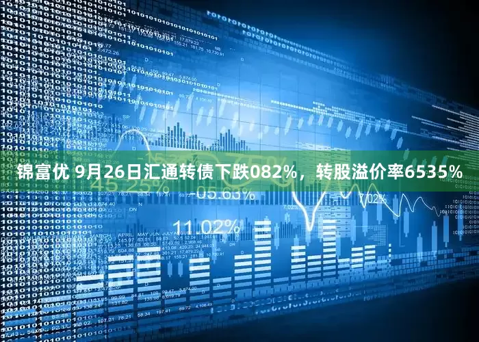 锦富优 9月26日汇通转债下跌082%，转股溢价率6535%